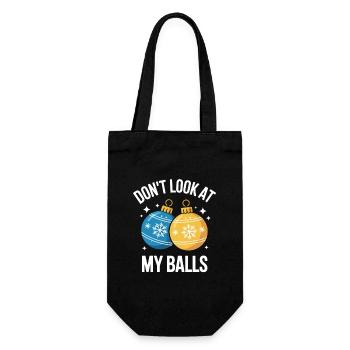 Don't look at my balls ugly Christmas Weihnachten - Geschenkbeutel für Flaschen - Schwarz - Vorne