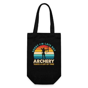 Sorry, I'll be late – Archery - Gift Bag for Bottles - black - Front