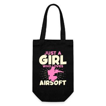 Just a Girl Who Loves Airsoft - Geschenkbeutel für Flaschen - Schwarz - Vorne