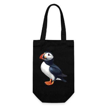 Puffin Papageientaucher - Geschenkbeutel für Flaschen - Schwarz - Vorne