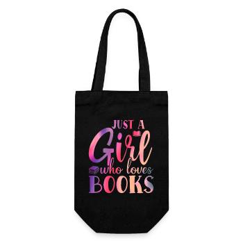 Just a girl who loves books - Gift Bag for Bottles - black - Front