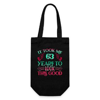 It took 63 years to look so good - Gift Bag for Bottles - black - Front