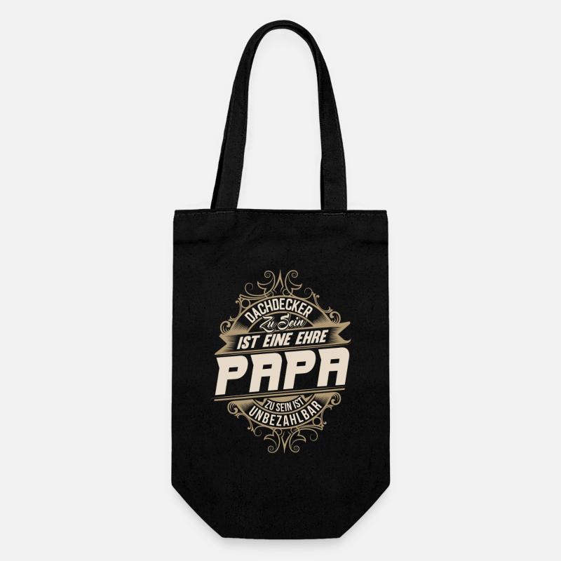 Dachdecker Papa - Geschenkbeutel für Flaschen - Schwarz