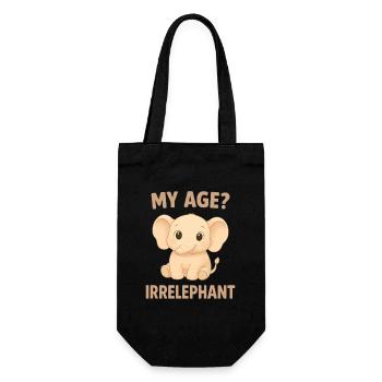 Elefanten Humor – My Age Irrelephant - Geschenkbeutel für Flaschen - Schwarz - Vorne