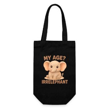 Elefanten Humor – My Age Irrelephant - Geschenkbeutel für Flaschen - Schwarz - Vorne