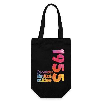 Geburtstagsgeschenk Dezember 1955 - Geschenkbeutel für Flaschen - Schwarz - Vorne