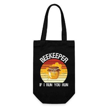 Beekeeper If I Run You Run Beekeeping Bee Lover - Geschenkbeutel für Flaschen - Schwarz - Vorne