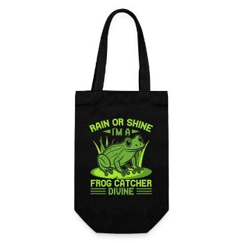 Frog Catcher Rain Or Shine I ́m A Divine Frog - Gift Bag for Bottles - black - Front