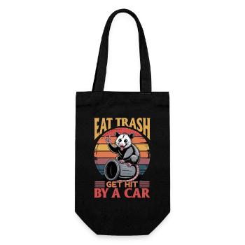 Funny Opossum - Geschenkbeutel für Flaschen - Schwarz - Vorne