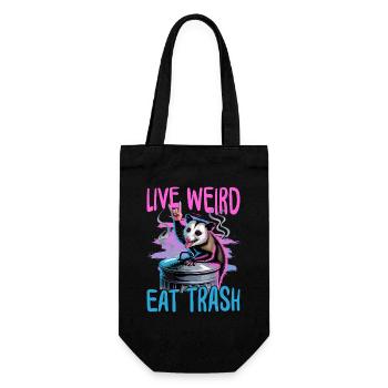Funny Opossum - Gift Bag for Bottles - black - Front