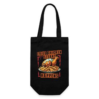 Les steaks de poulet frit existent - Sac à bouteille - noir - Devant