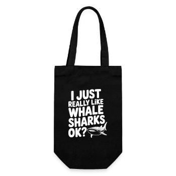 Ich mag Walhaie einfach wirklich sehr, okay? - Geschenkbeutel für Flaschen - Schwarz - Vorne