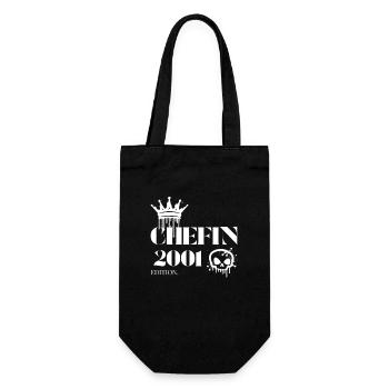 Chefin Edition 2001 Powerfrau 24 Jahre - Geschenkbeutel für Flaschen - Schwarz - Vorne