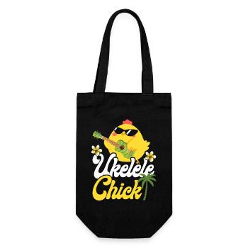 Hawaiian Ukulele Uke Chicken Girl - Geschenkbeutel für Flaschen - Schwarz - Vorne
