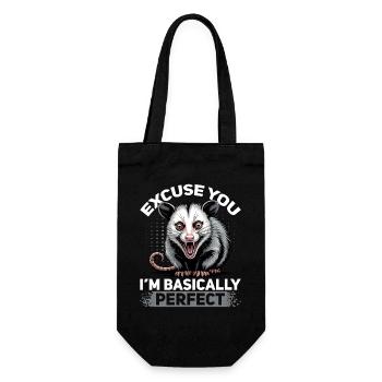 Funny Opossum - Geschenkbeutel für Flaschen - Schwarz - Vorne