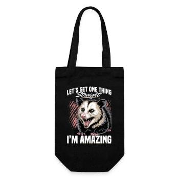 Funny Opossum - Gift Bag for Bottles - black - Front