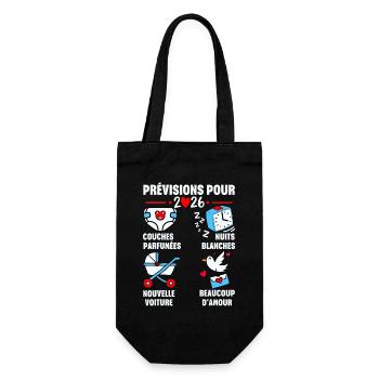 soon Dad 2026 Announcement Humor, Future Dad 2026 - Gift Bag for Bottles - black - Front
