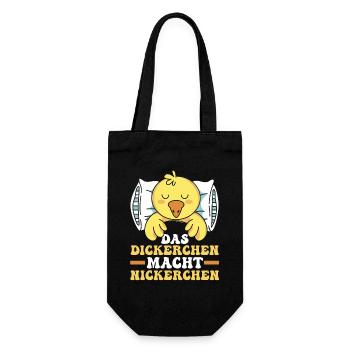 Shlafshirt Vogel Das Dickerchen Macht Nickerchen - Geschenkbeutel für Flaschen - Schwarz - Vorne