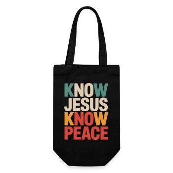 Connais Jésus, connais la paix - Sac à bouteille - noir - Devant
