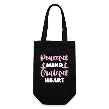 Peaceful Mind Grateful Heart - Gift Bag for Bottles - black - Front
