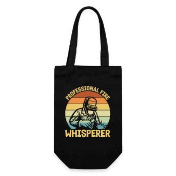 Professional Fire Whisperer Funny Vintage Welder - Geschenkbeutel für Flaschen - Schwarz - Vorne
