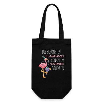November Birthday Flamingo Saying Funny - Gift Bag for Bottles - black - Front