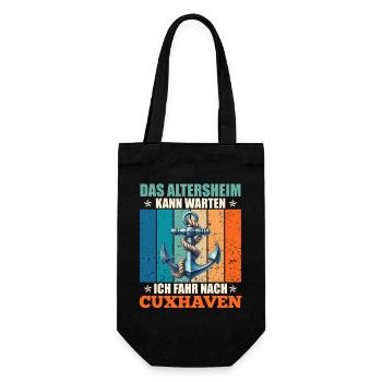 Opa ALTERSHEIM KANN WARTEN ICH FAHR NACH - Geschenkbeutel für Flaschen - Schwarz - Vorne