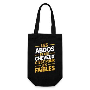 Abs Hair for the Weak - Bald Big Belly - Gift Bag for Bottles - black - Front