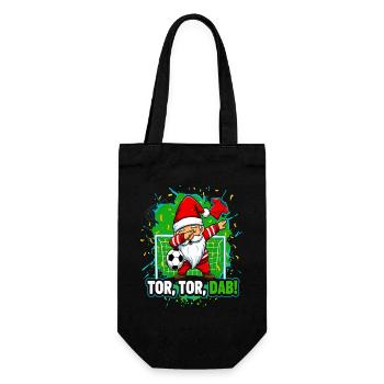 Tor Tor Dab Fußball Santa Wichtel Weihnachten - Geschenkbeutel für Flaschen - Schwarz - Vorne