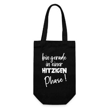 Heated phase hot flashes Humor about menopause - Gift Bag for Bottles - black - Front