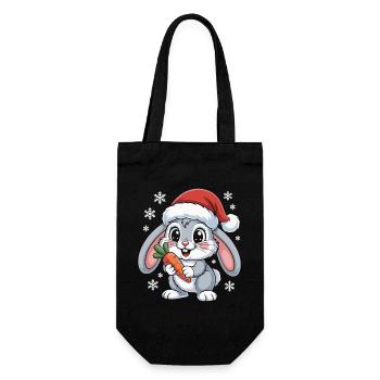 Lapin d’hiver avec carotte - Sac à bouteille - noir - Devant