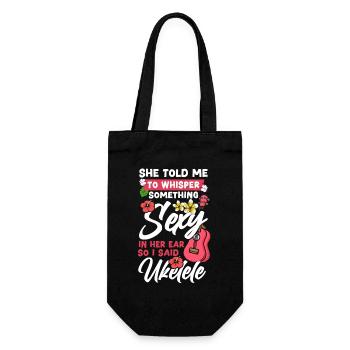 Hawaiian Ukulele Uke She Told Me - Geschenkbeutel für Flaschen - Schwarz - Vorne