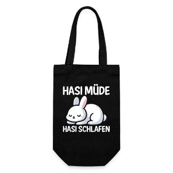 Shlafshirt Hase Hasi Müde Hasi Schlafen - Geschenkbeutel für Flaschen - Schwarz - Vorne