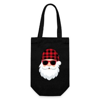 Humor Christmas Man Santa Claus - Geschenkbeutel für Flaschen - Schwarz - Vorne