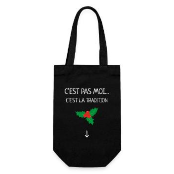 It's not me it's the tradition humor christmas mistletoe - Gift Bag for Bottles - black - Front
