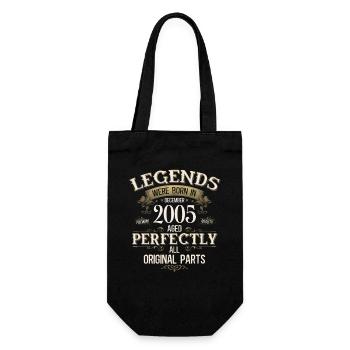 20th Birthday Legend December Vintage 2005 - Gift Bag for Bottles - black - Front