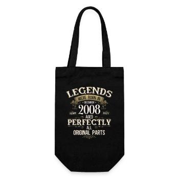17th Birthday Legend December Vintage 2008 - Gift Bag for Bottles - black - Front