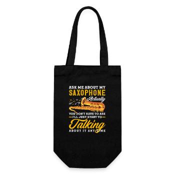 Demande-moi des nouvelles de mon saxophone saxophoniste - Sac à bouteille - noir - Devant