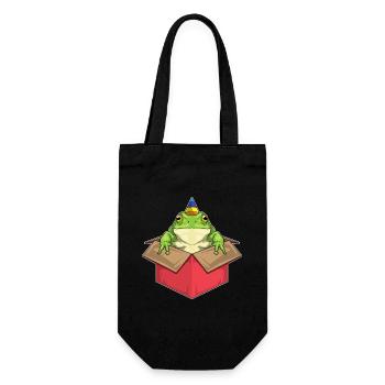 Frog Birthday Party Hat - Gift Bag for Bottles - black - Front