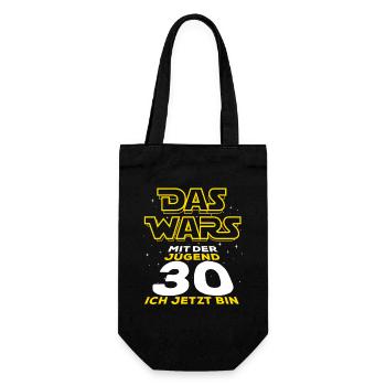 Das Wars mit der Jugend, 30 ich jetzt bin - Geschenkbeutel für Flaschen - Schwarz - Vorne