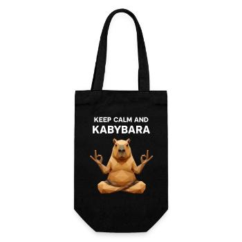 Keep Calm Kabybara - Geschenkbeutel für Flaschen - Schwarz - Vorne