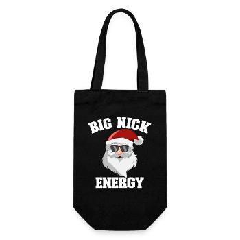 Santa Claus, Merry Christmas, Big Nick-E - Gift Bag for Bottles - black - Front