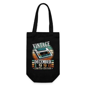 Vintage Dezember 1990 Limited Edition - Geschenkbeutel für Flaschen - Schwarz - Vorne