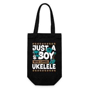Hawaiian Ukulele Uke Boy Just A - Geschenkbeutel für Flaschen - Schwarz - Vorne
