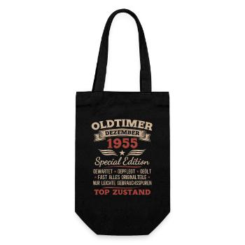 Cadeau du 70e anniversaire Voiture ancienne décembre 1955 - Sac à bouteille - noir - Devant