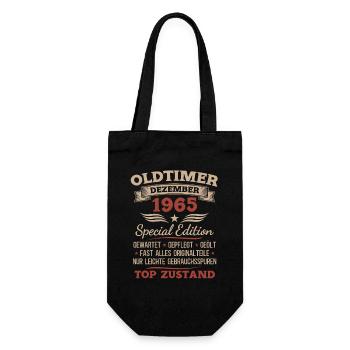 Cadeau du 60e anniversaire Voiture ancienne décembre 1965 - Sac à bouteille - noir - Devant