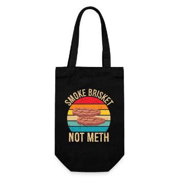 Smoke Brisket Not Meth Pitmaster BBQ Lover Smoke - Gift Bag for Bottles - black - Front