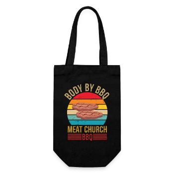 Body By BBQ Vintage Meat Church Grilling BBQ - Gift Bag for Bottles - black - Front