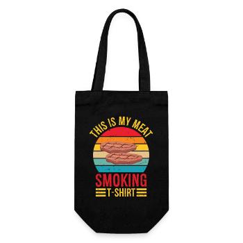 Vintage This Is My Meat Smoking T-shirt BBQ Smoke - Gift Bag for Bottles - black - Front