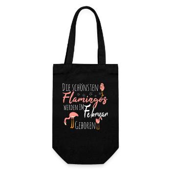 February Birthday Flamingo Saying Funny - Gift Bag for Bottles - black - Front